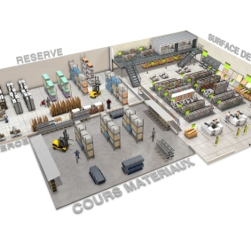 Esquema en 3D de soluciones de almacenamiento para tiendas de bricolaje
			
