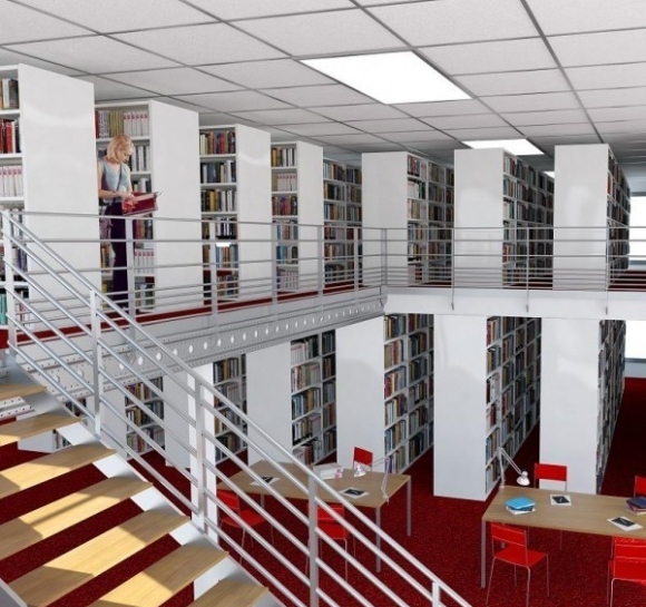 Estanterías para bibliotecas Proclass con altillo