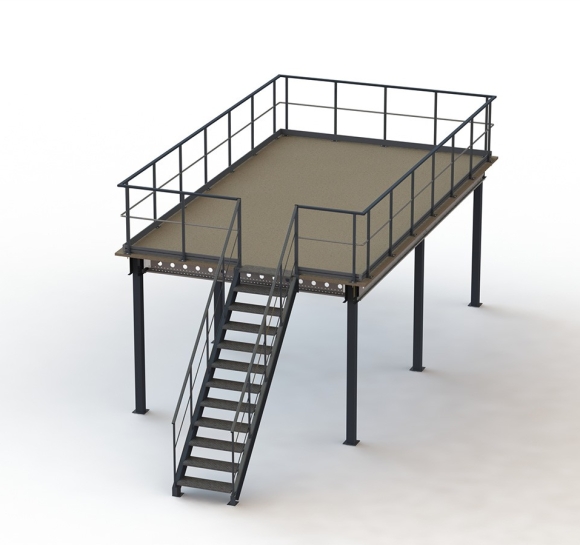 Plataforma metálica Proplus LP3 con escalera directa