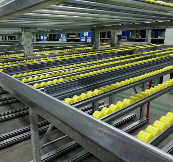 Prodyn +pour estantería dinámica ligera con rodillos para contenedores apilables