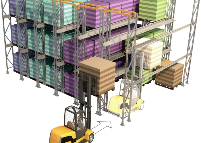 Diagrama 3D de un sistema de almacenamiento por acumulación